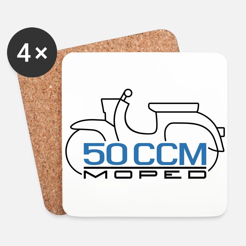 Moped Schwalbe 50 ccm Emblem - Untersetzer (4er-Set) - Weiß