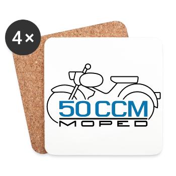 Moped Spatz 50 ccm Emblem - Untersetzer (4er-Set) - Weiß - Vorne
