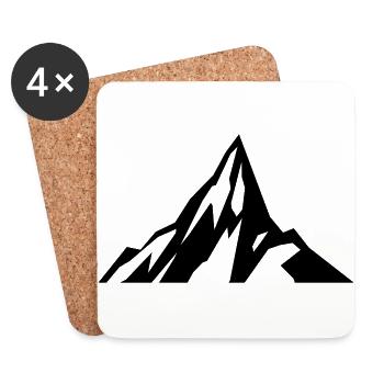 Berg Berge Gebirge Silhouette Gletscher Geschenk - Untersetzer (4er-Set) - Weiß - Vorne