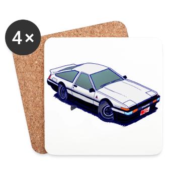 Die legendäre Initiale D nur das Auto - Untersetzer (4er-Set) - Weiß - Vorne