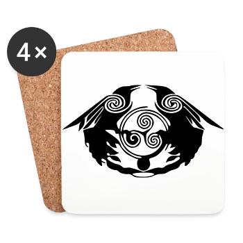 Celtic ravens - Coasters (set of 4) - white - Front