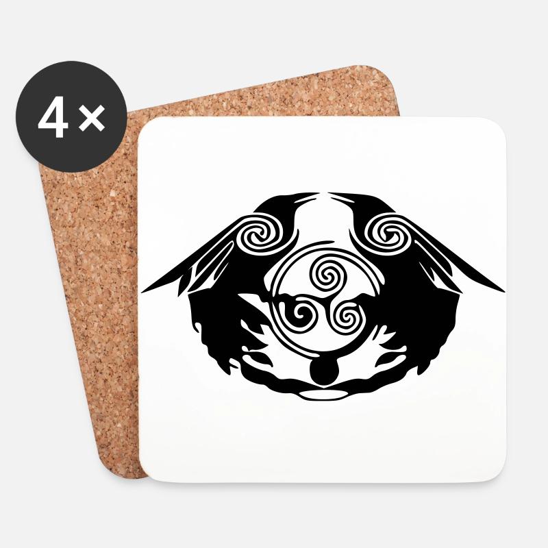 Celtic ravens - Coasters (set of 4) - white
