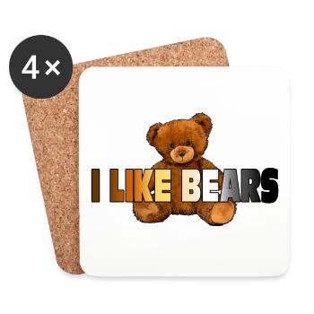 Ours gay - Dessous de verre (lot de 4) - blanc - Devant