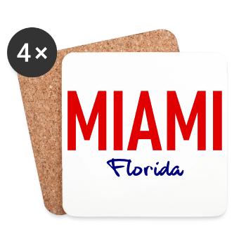 Miami - Floride - États-Unis - Etats-Unis - Key West - Dessous de verre (lot de 4) - blanc - Devant