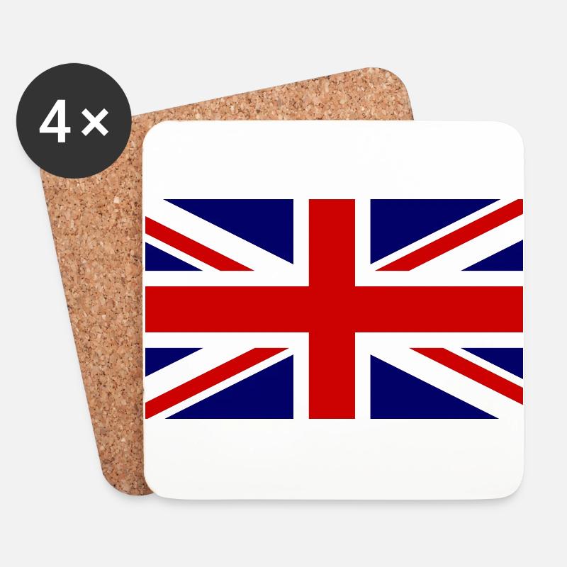 Union Jack Flagge - England - Untersetzer (4er-Set) - Weiß
