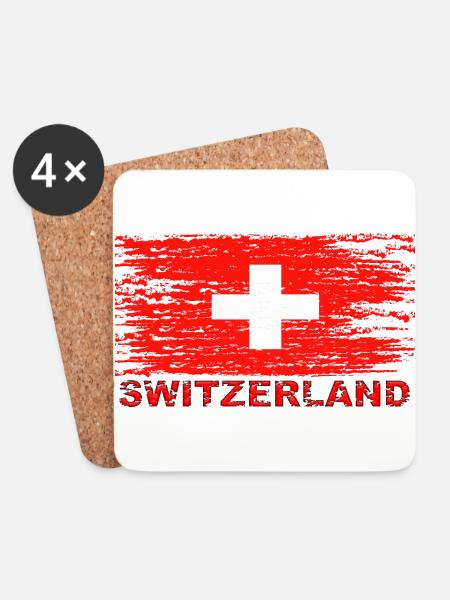 Switzerland - Coasters (set of 4) - white