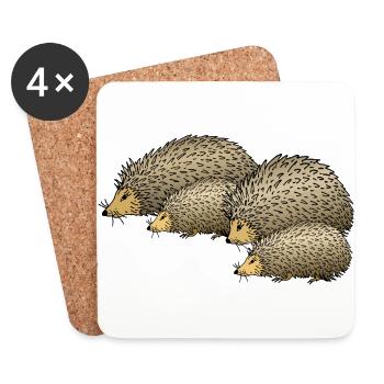 Igel - Untersetzer (4er-Set) - Weiß - Vorne