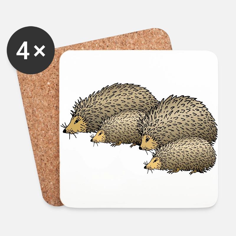 Igel - Untersetzer (4er-Set) - Weiß