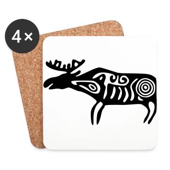 Graines d’orignal Sámi - Dessous de verre (lot de 4) - blanc - Devant