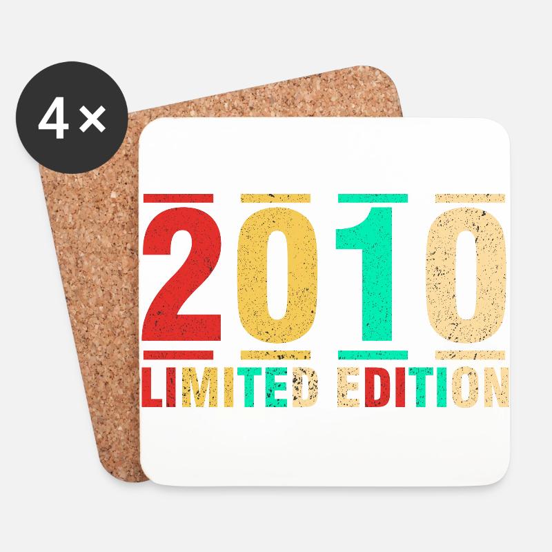 Geburtstagsgeschenk 2010 Limited Edition 2010 - Untersetzer (4er-Set) - Weiß