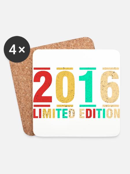 Jubiläumsgeschenk 2016 Limited Edition 2016 - Untersetzer (4er-Set) - Weiß