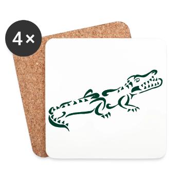 Krokodil grün - Untersetzer (4er-Set) - Weiß - Vorne