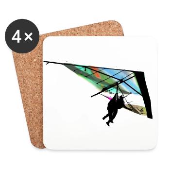 cerf-volant, voile, vol, graffiti - Dessous de verre (lot de 4) - blanc - Devant