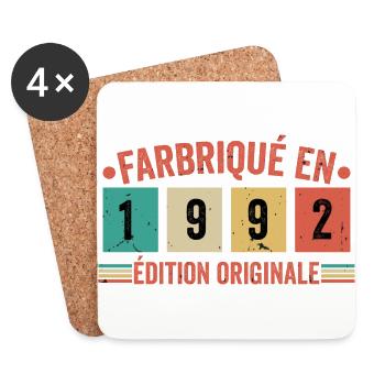 Fabriqué En 1992 édition Originale - Dessous de verre (lot de 4) - blanc - Devant