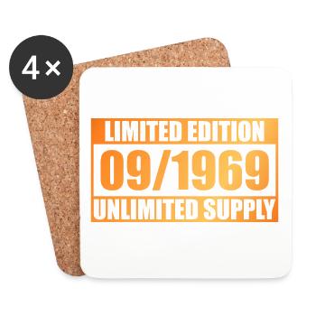 55. Geburtstag Limited Edition - ꝏ Supply 09/1969 - Untersetzer (4er-Set) - Weiß - Vorne