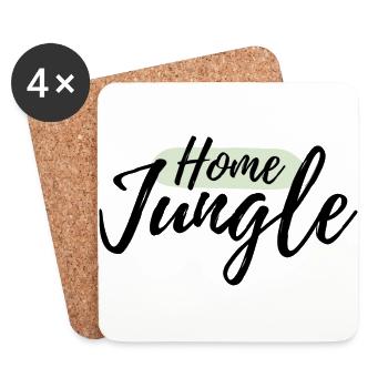 Home Jungle Lettrage - Dessous de verre (lot de 4) - blanc - Devant