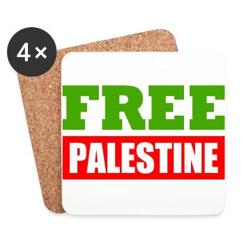 Free palestine - Dessous de verre (lot de 4) - blanc - Devant