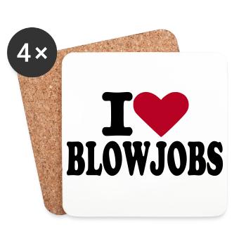 I love blowjobs - Untersetzer (4er-Set) - Weiß - Vorne