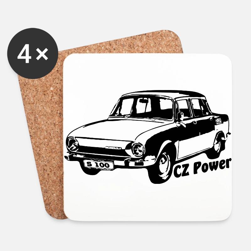 Skoda S100 - Untersetzer (4er-Set) - Weiß