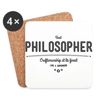 Bester Philosoph - Handwerkskunst vom Feinsten - Untersetzer (4er-Set) - Weiß - Vorne