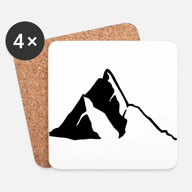Berge - Untersetzer (4er-Set) - Weiß