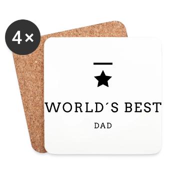 WORLD´S BEST DAD - Untersetzer (4er-Set) - Weiß - Vorne