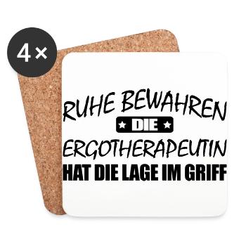 Ergotherapeutin-Ruhe bewahren-entspann dich - Untersetzer (4er-Set) - Weiß - Vorne