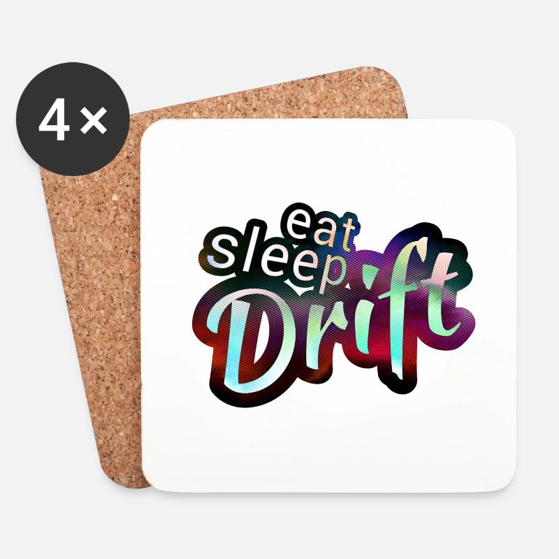 Eat sleep Drift Magic Color - Untersetzer (4er-Set) - Weiß