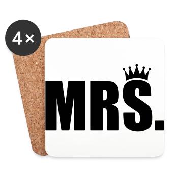 Mrs. Shirt - Mister Shirt - Paarshirt - Family - Bf - Coasters (set of 4) - white - Front