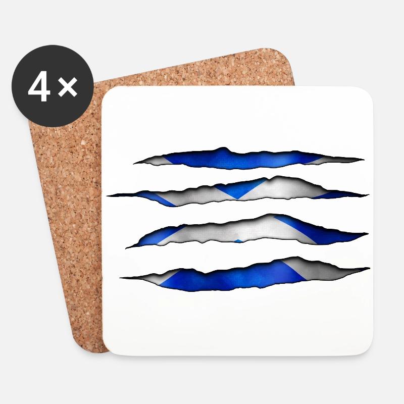 Schottland Aufgerissen 003 AllroundDesigns - Untersetzer (4er-Set) - Weiß