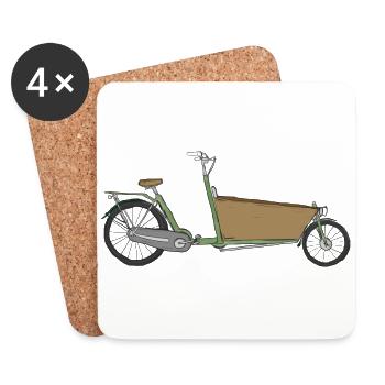 Die Bakfiets (ohne Text) - Untersetzer (4er-Set) - Weiß - Vorne