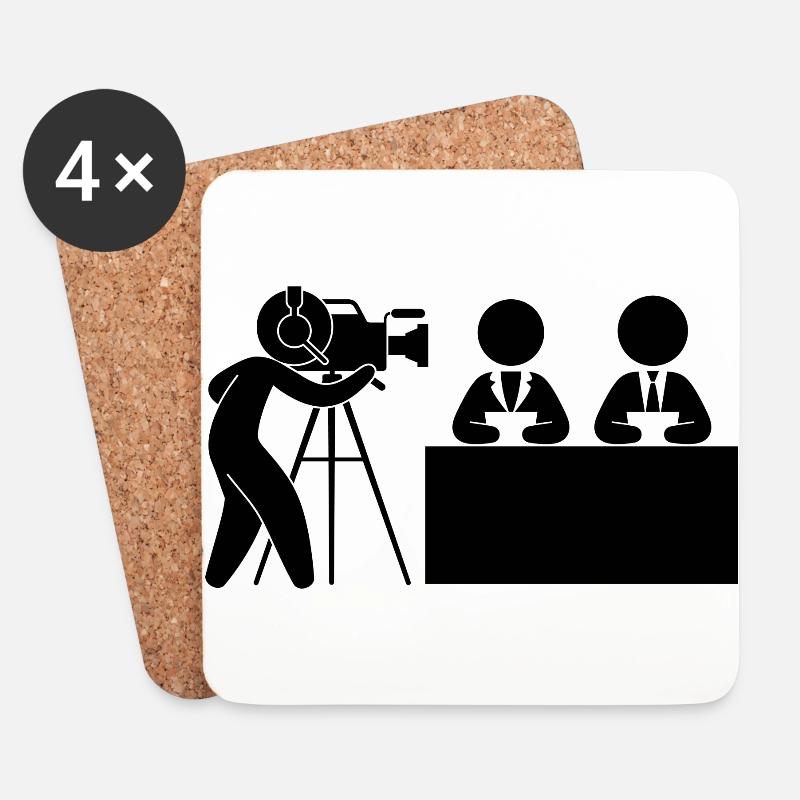 Nachrichten Kameramann Studio - Untersetzer (4er-Set) - Weiß