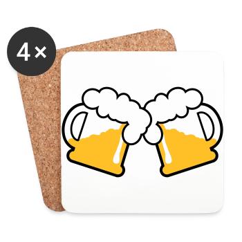 Bierkrüge Bier Emblem 3c - Untersetzer (4er-Set) - Weiß - Vorne