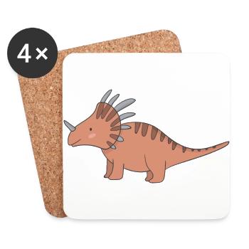 Geschenk Dinosaurier Fossil Kawaii Trex Comic Dino - Untersetzer (4er-Set) - Weiß - Vorne