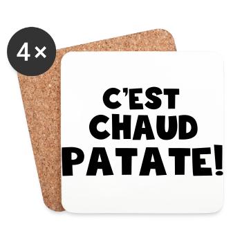 c'est chaud patate - Dessous de verre (lot de 4) - blanc - Devant