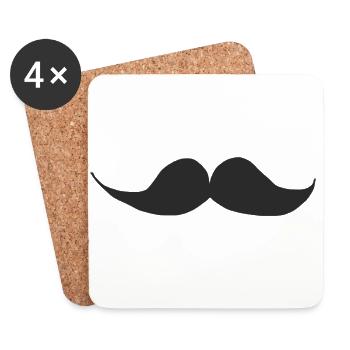 Schnauzbart | Moustache - Untersetzer (4er-Set) - Weiß - Vorne