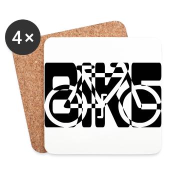 bike combines pictogram bike - Coasters (set of 4) - white - Front