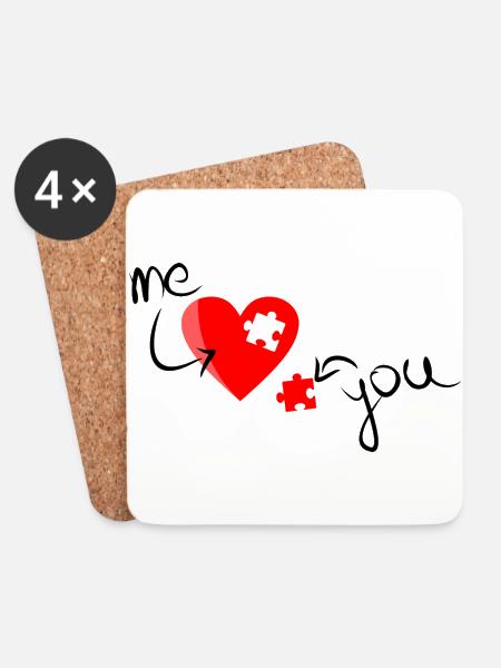 Me love you - Untersetzer (4er-Set) - Weiß