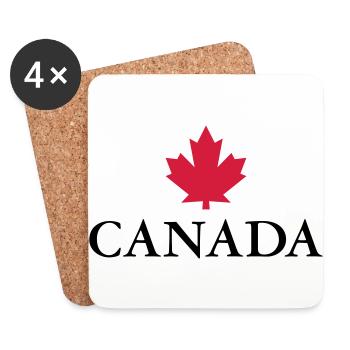 Canada Ottawa Maple Leaf Maple Leaf Canada America - Coasters (set of 4) - white - Front
