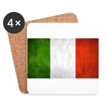 Drapeau italien - Dessous de verre (lot de 4) - blanc - Devant