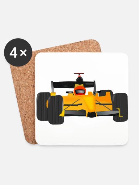 dragster racer automotive car automobil rennwagen3 - Untersetzer (4er-Set) - Weiß