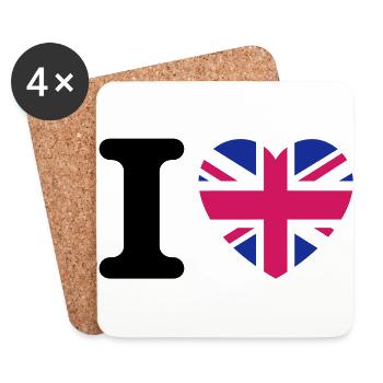 I love UK - Untersetzer (4er-Set) - Weiß - Vorne
