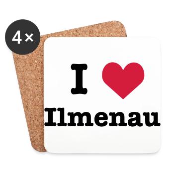 I love (heart) Ilmenau - Untersetzer (4er-Set) - Weiß - Vorne