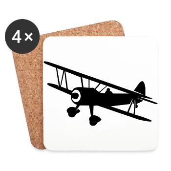 Avion - Fly - Dessous de verre (lot de 4) - blanc - Devant