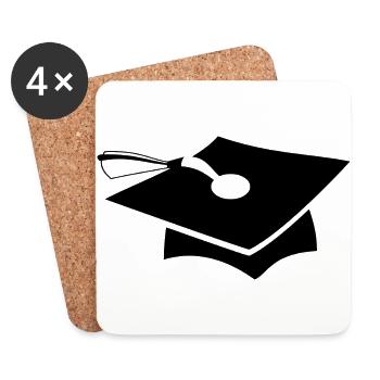 school schule lernen teacher lehrer pencil stift p - Untersetzer (4er-Set) - Weiß - Vorne