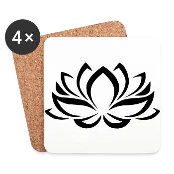 Lotus Blume abstrakt - Untersetzer (4er-Set) - Weiß - Vorne