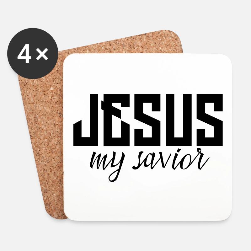 Jesus - Untersetzer (4er-Set) - Weiß