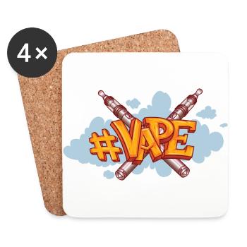 Vaper with smoke - Coasters (set of 4) - white - Front