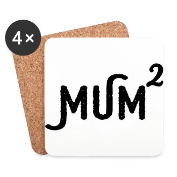 Mum Up 2 Twins Moms Funny Motive Mum - Coasters (set of 4) - white - Front
