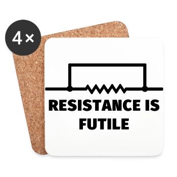 Widerstand ist zwecklos - Resistance is futile - Untersetzer (4er-Set) - Weiß - Vorne
